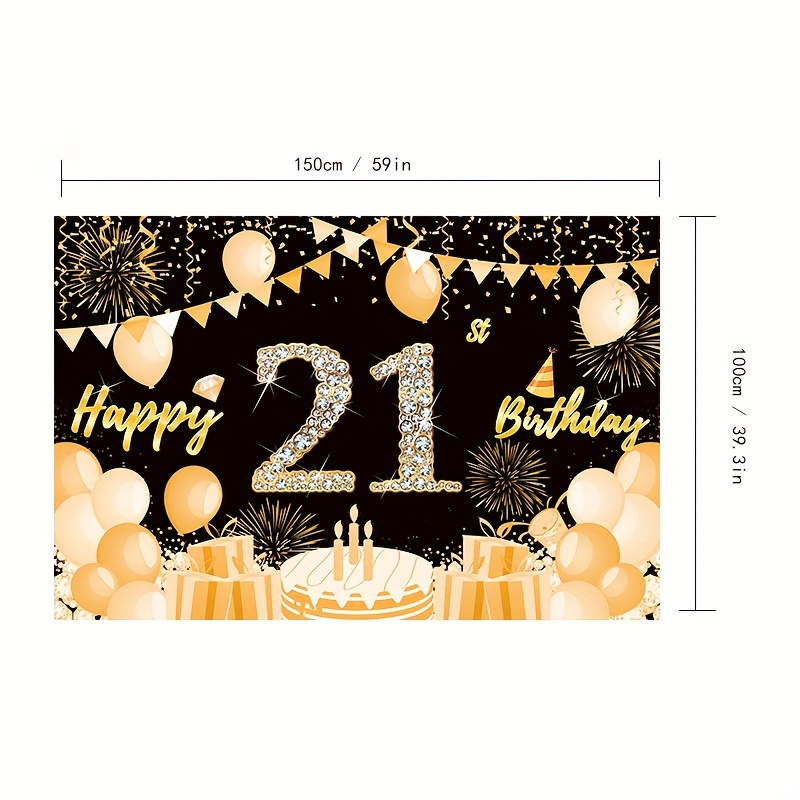 1pc Decoración Cumpleaños Número 21 Pancarta Feliz - Temu Chile