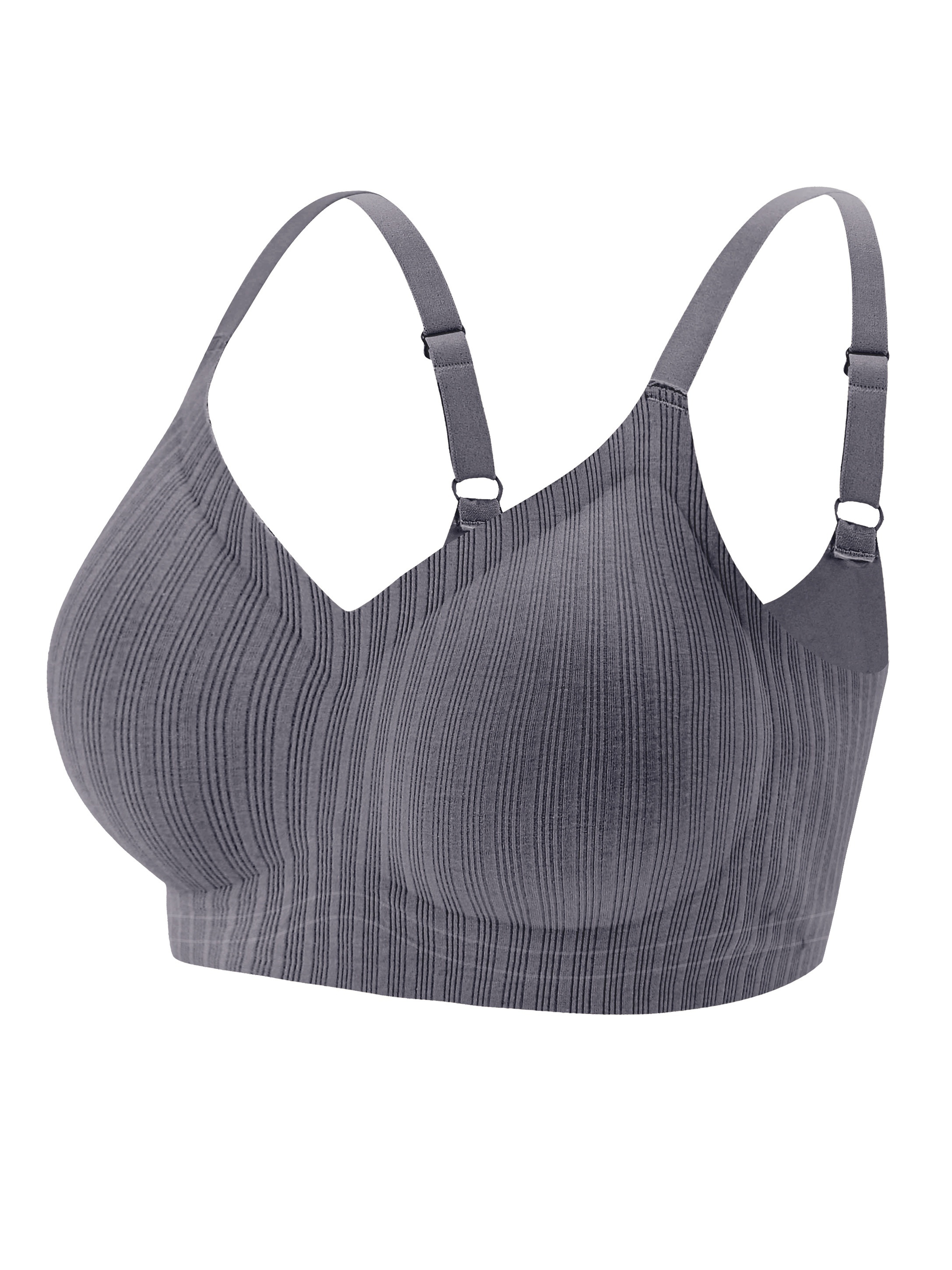 FINETOO Wireless Bras for Women Seamless Stretch Lightly Lined Comfort Bra  Cute Strapless Bralettes for Women Grey, Grey, 38: Buy Online at Best Price  in UAE 