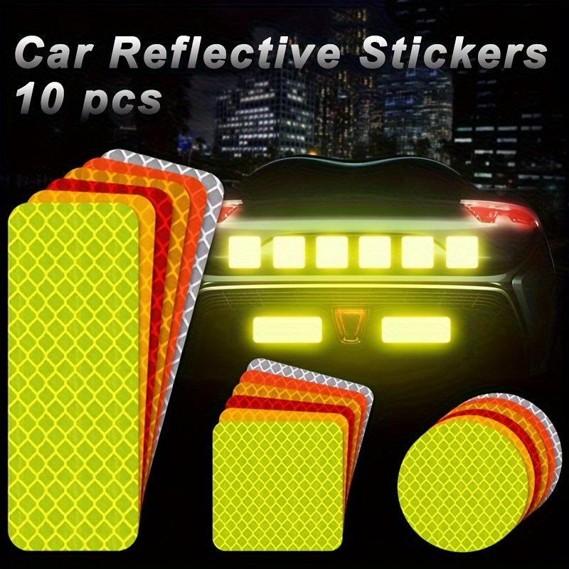 10pcs Mehrfarbige Auto Reflektor Aufkleber für Auto Exterior Protect  Zubehör
