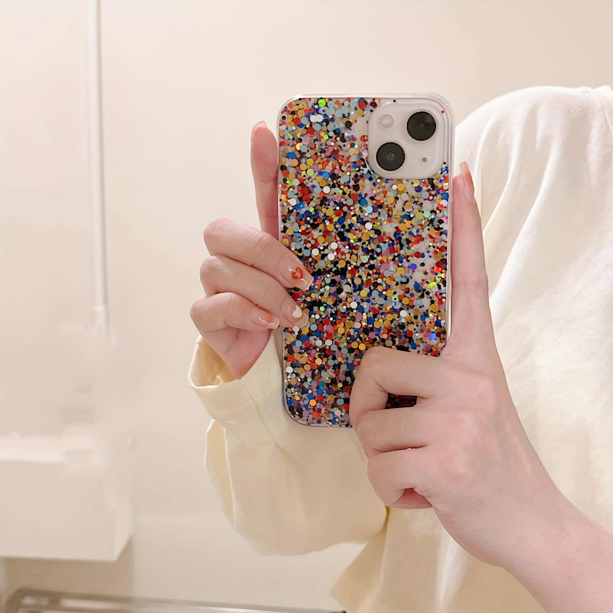 Marca Lujo Bling Glitter Sequin Funda Teléfono Suave Iphone - Temu