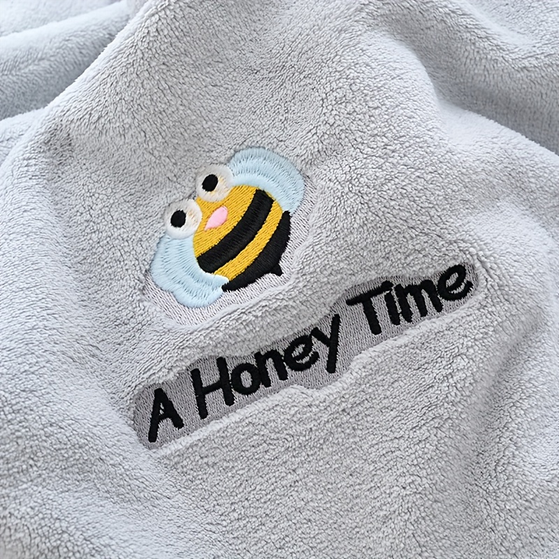 Little Bee Embroidery Towels Set Ultra Soft Absorbent Towel - Temu