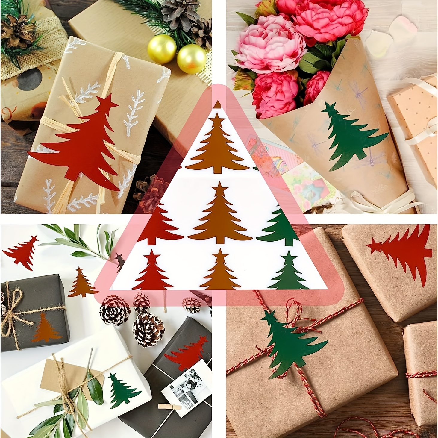 Christmas Envelope Seal Stickers Christmas Tree Labels Merry - Temu