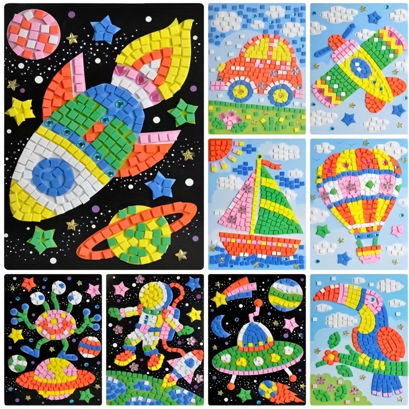 Mosaic Sticker Diy Handmade Art Crafts Kits, Foam Craft Stickers Mosaics  Pictures Diy Sticker,christmas New Year Gifts - Temu