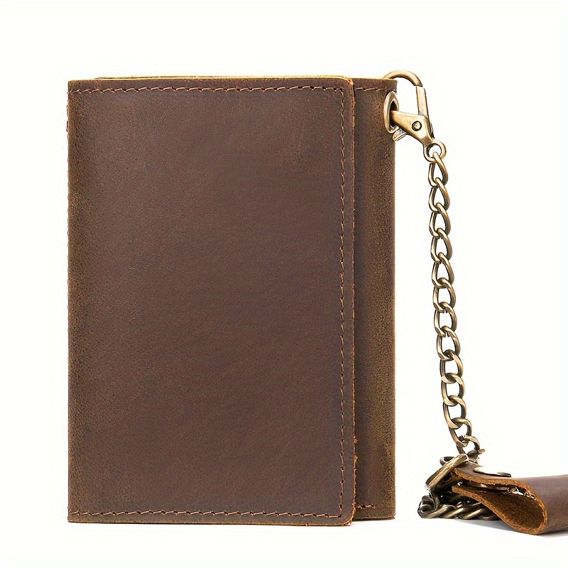 Multislot leather with chain wallet for men for take cards and money