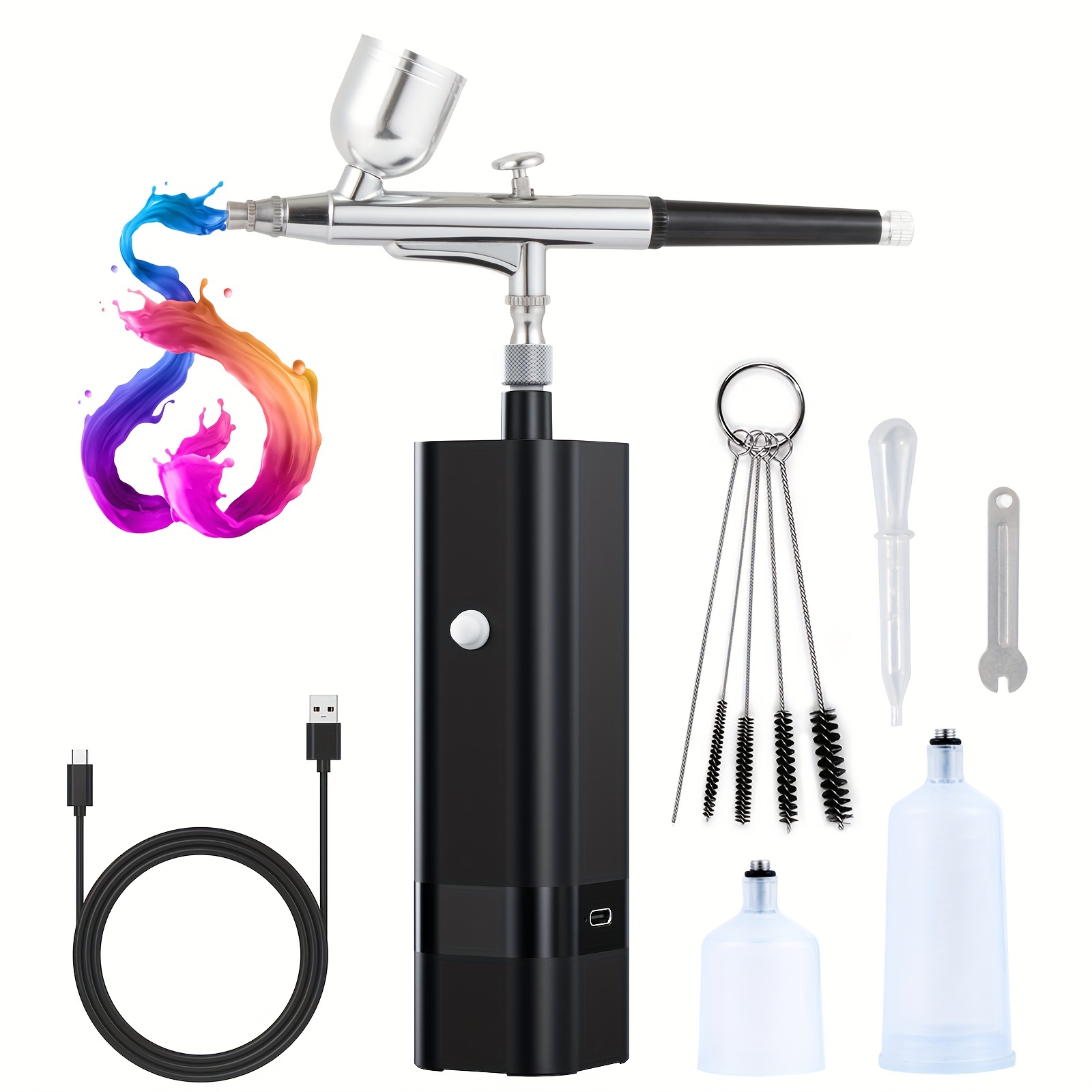 Cordless Airbrush Kit with Compressor, 32PSI Rechargeable Air Brush Gun Kit
