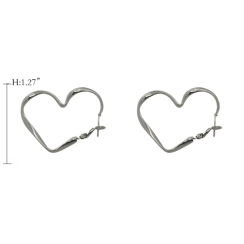 Sleek Big Heart Hoop Earrings