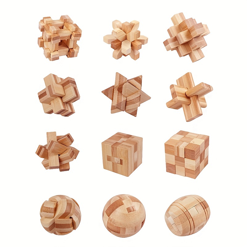 Wooden 3d Puzzles 25 T shaped Blocks classic Luban Lock Cube - Temu