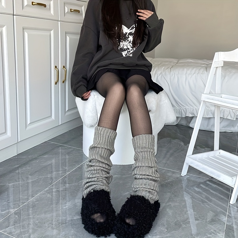 Thermal Knitted Leg Warmer Cute Knee High Socks Winter - Temu Canada