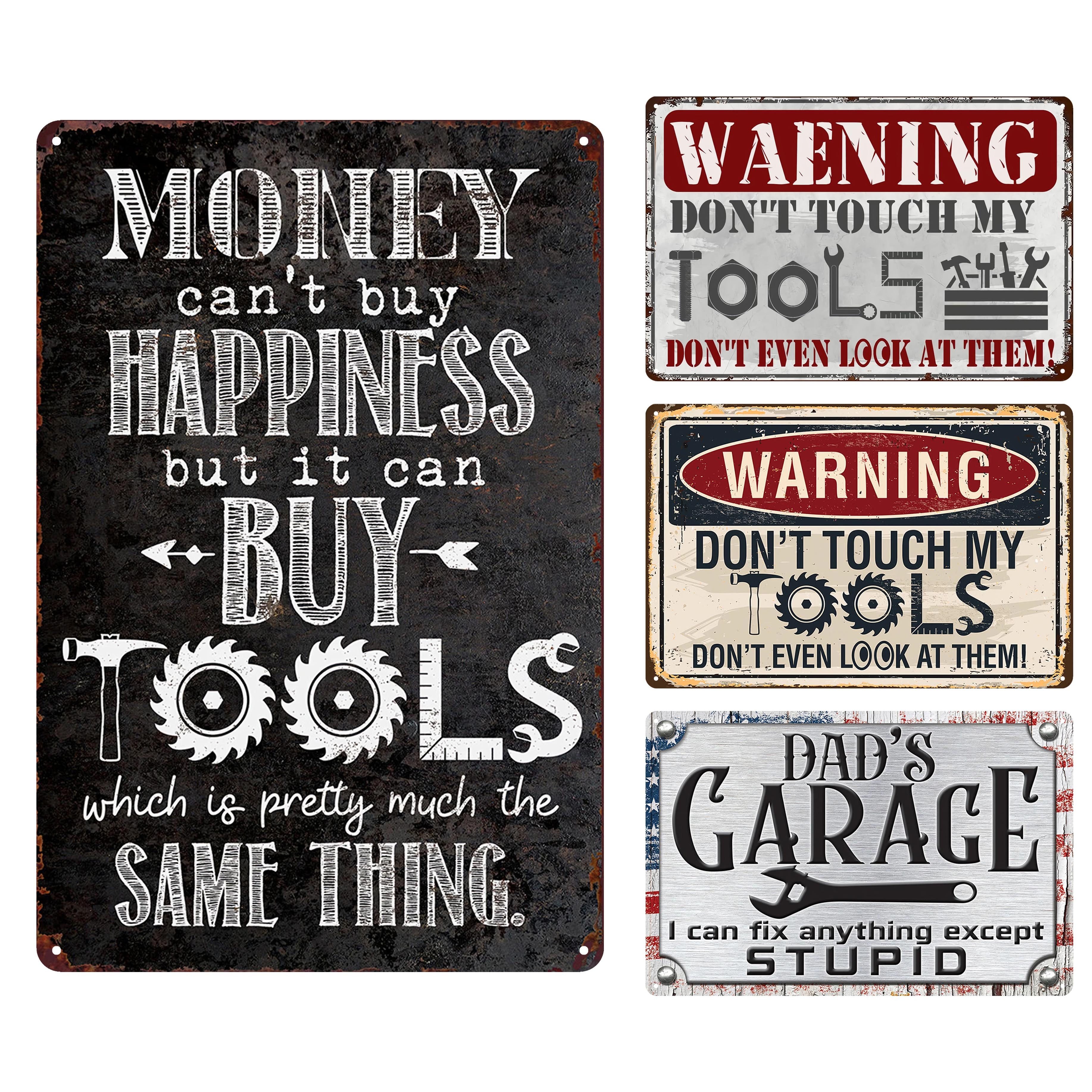 1pc Vintage Tools Metal Tin Tag, Tools Sign, Funny Sign, Man Cave Garage  Wall Decor, Perfect Gift For The Tool Lover, 8x12 Inches