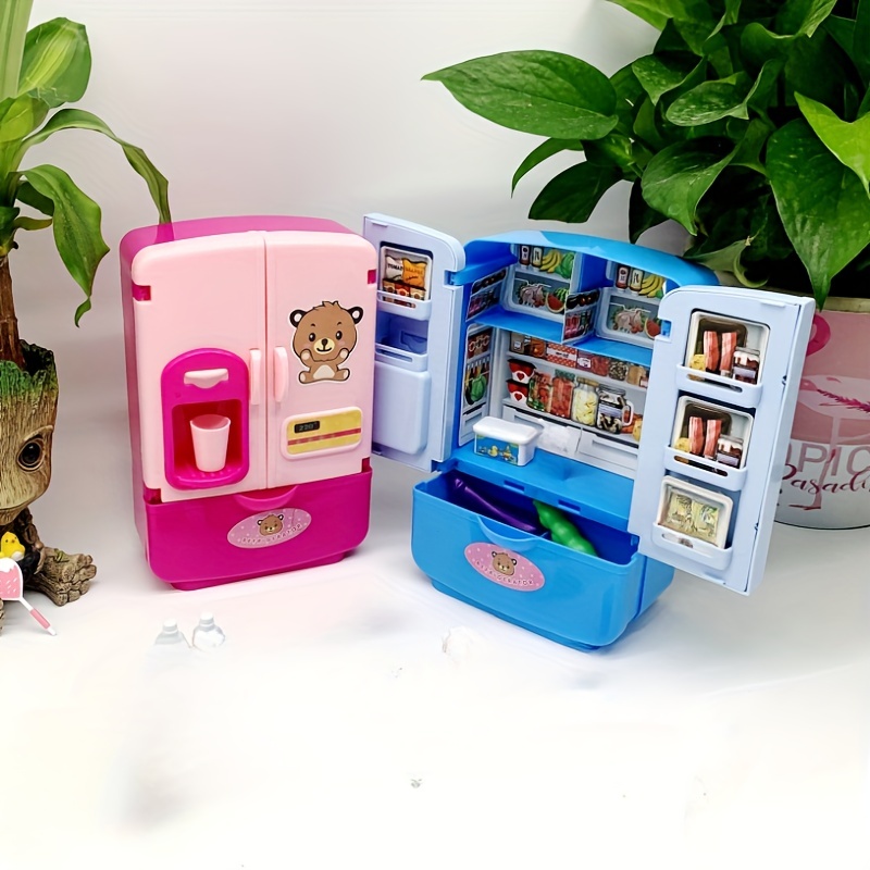 Mini Double Door Refrigerator Girl Toys Miniature Kitchen