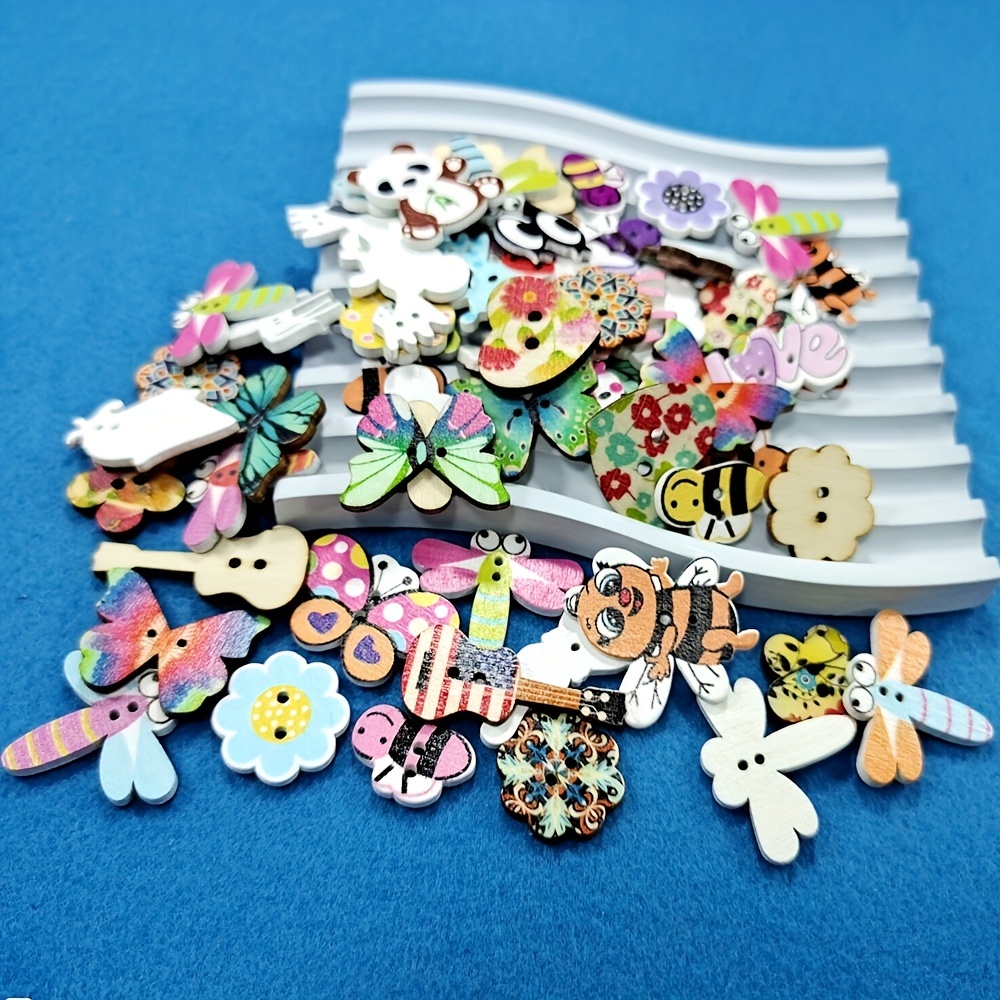 50pcs Mixed Colors 0.51inch Cute Flower Shape Small Buttons For Children's  Clothing Sewing Supplies DIY Accessories