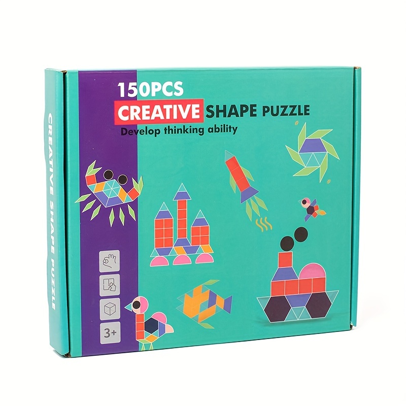 Children's Wooden Geometric Creative Puzzle Stacked - Temu