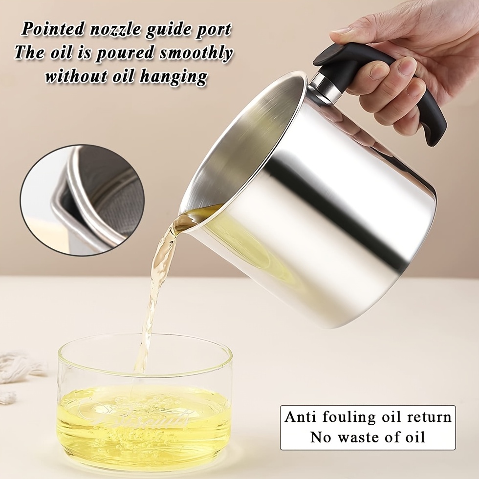 Bacon Grease Container With Strainer 1.3l / 5.2 Cups Oil Storage