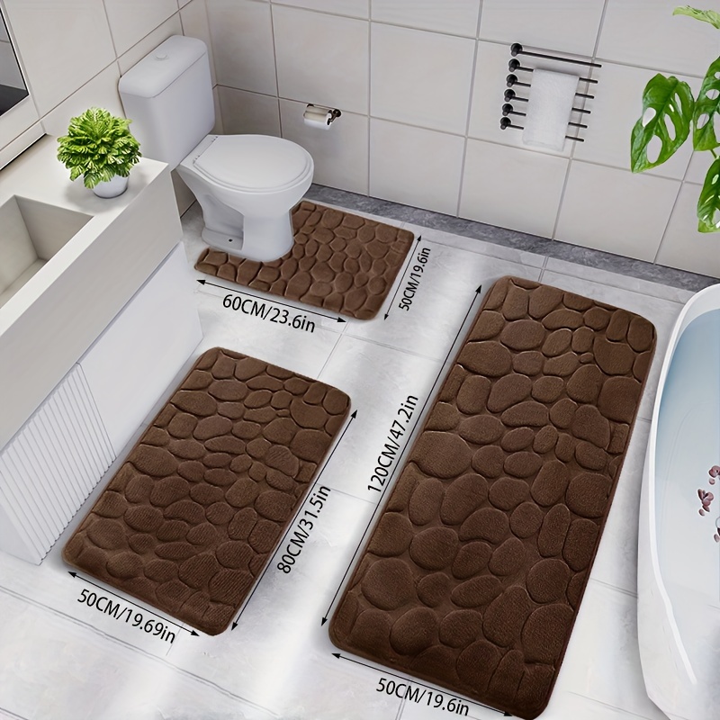 Over the Floor 3-Piece Bathroom Mat Set, Extra Soft Memory Foam