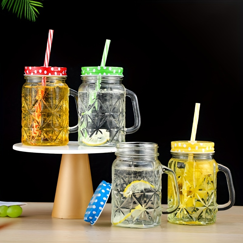 Glass Tumbler With Lid And Straw Thickened Glass Water - Temu