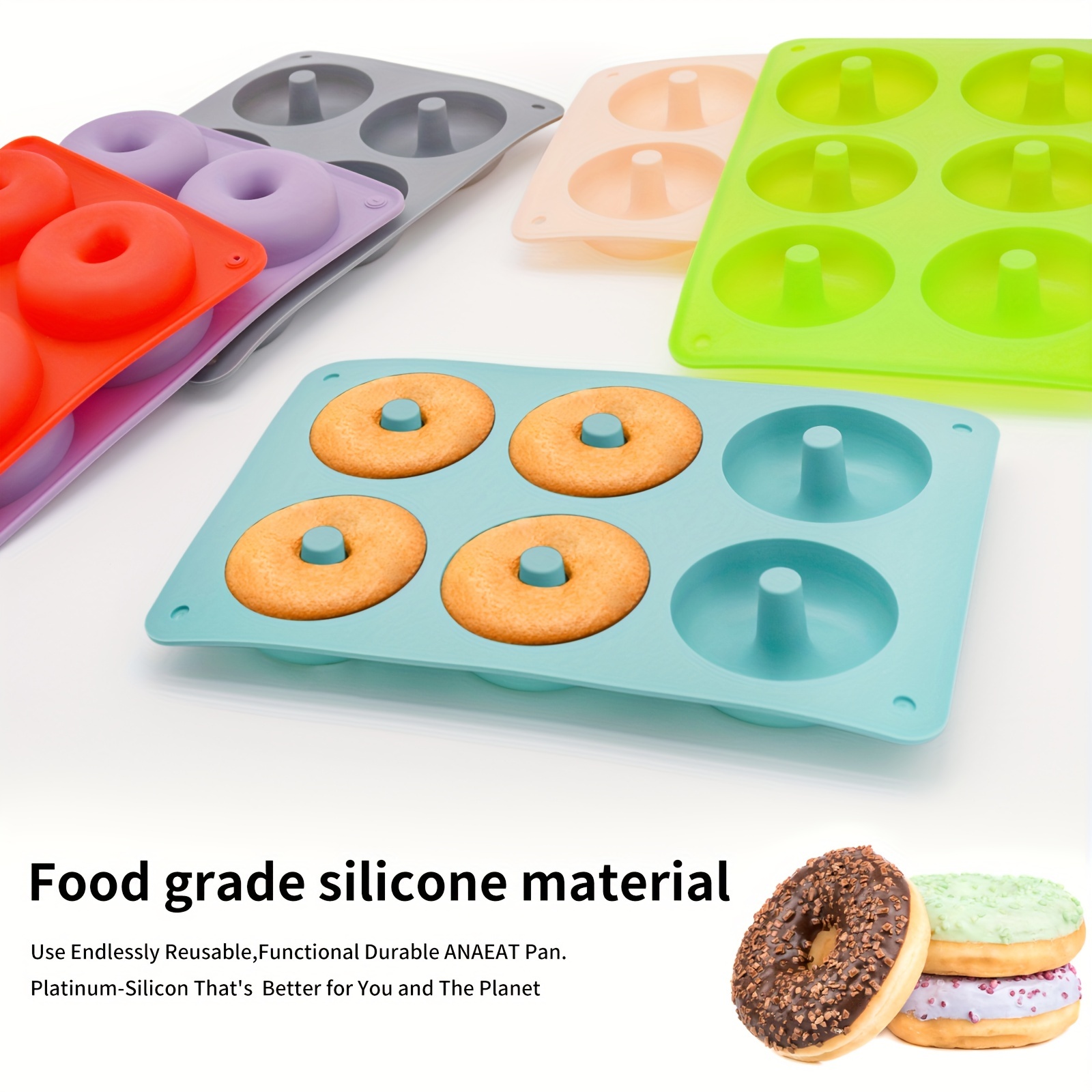 Colorful Silicone Donut Mold - 6 Cavity Round Cookie Molds For Baking And  Baking Tools - Kitchen Gadgets And Accessories For Home Kitchen - Temu