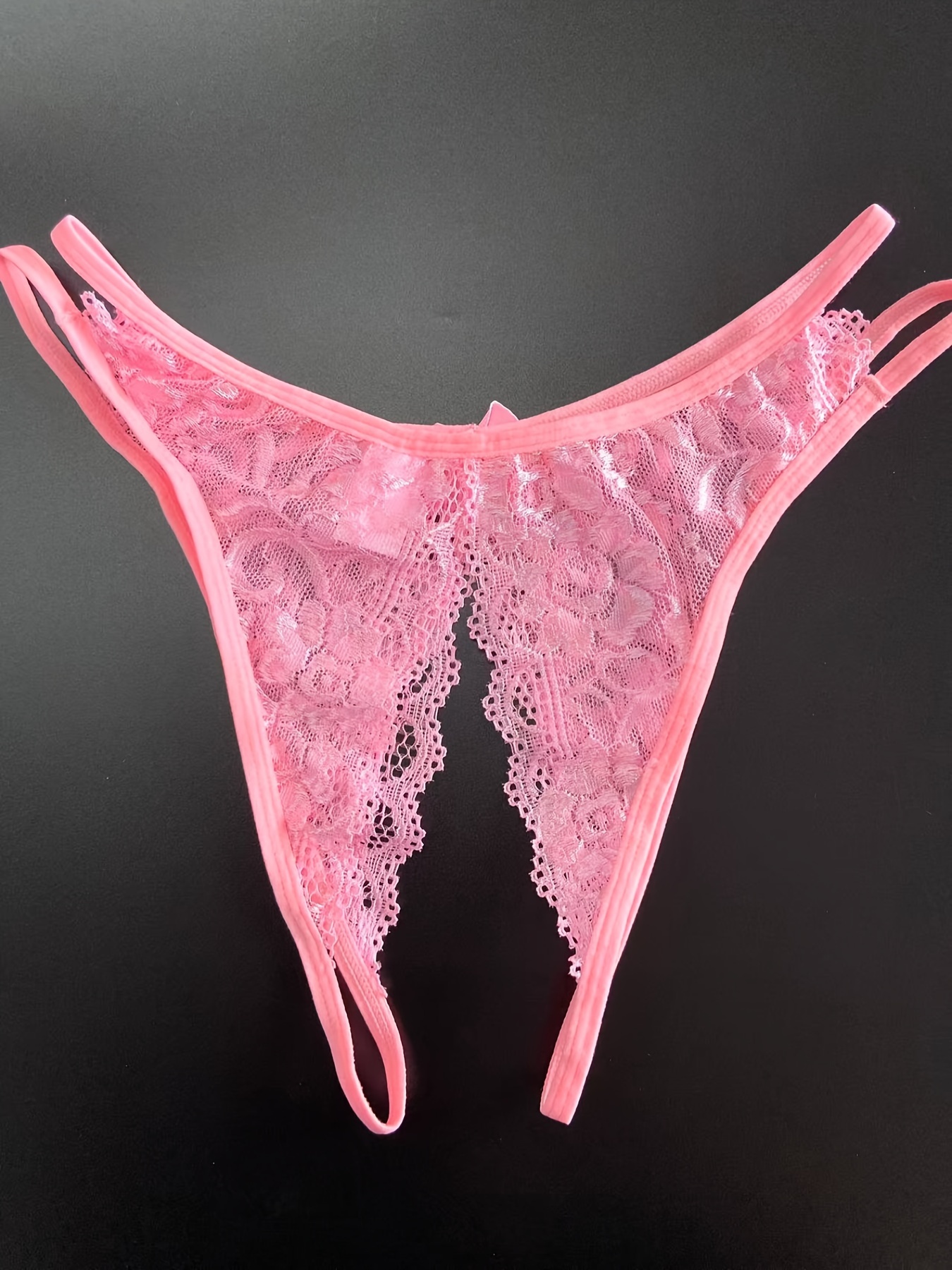 Floral Lace Mesh Thongs Hollow Open Crotch Panties Women's - Temu