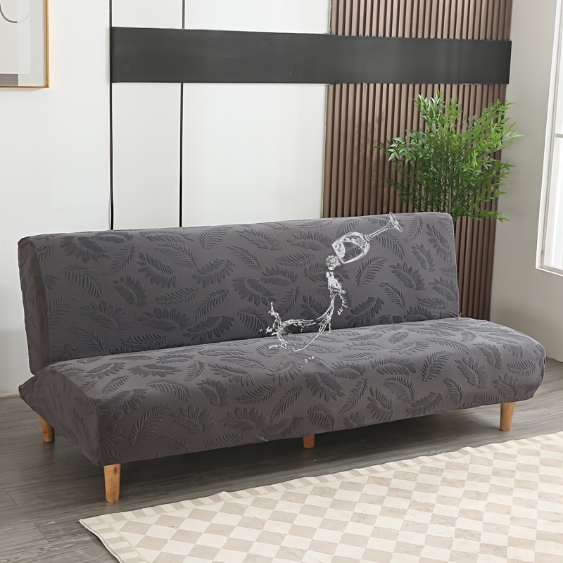 STACYPIK Funda impermeable gris gruesa para sofá de 2 a 3 cojines, funda de  sofá jacquard a prueba de fugas, funda de sofá biplaza para futón