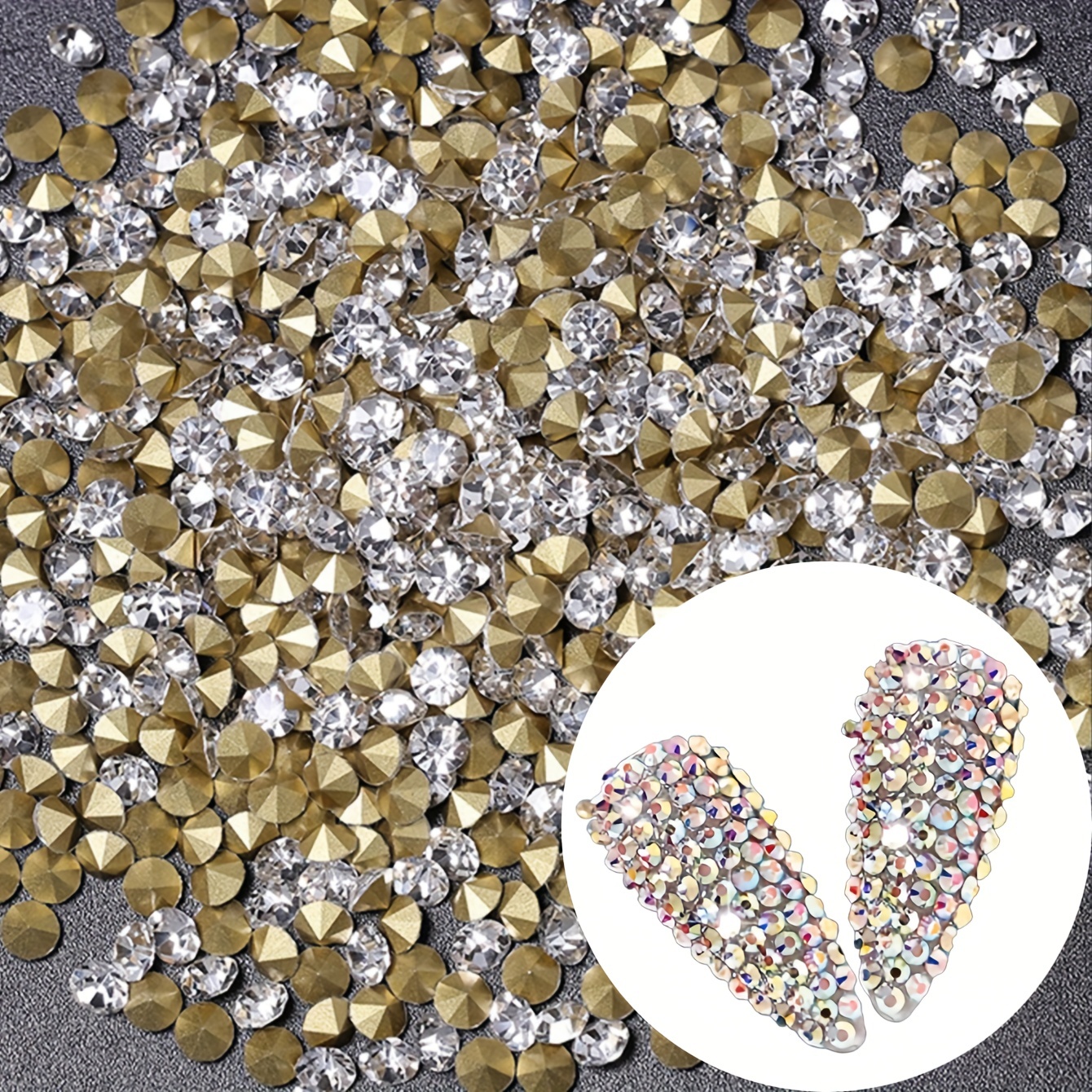 Crystals Ab Nail Rhinestones Mixed Colorful Round Beads - Temu