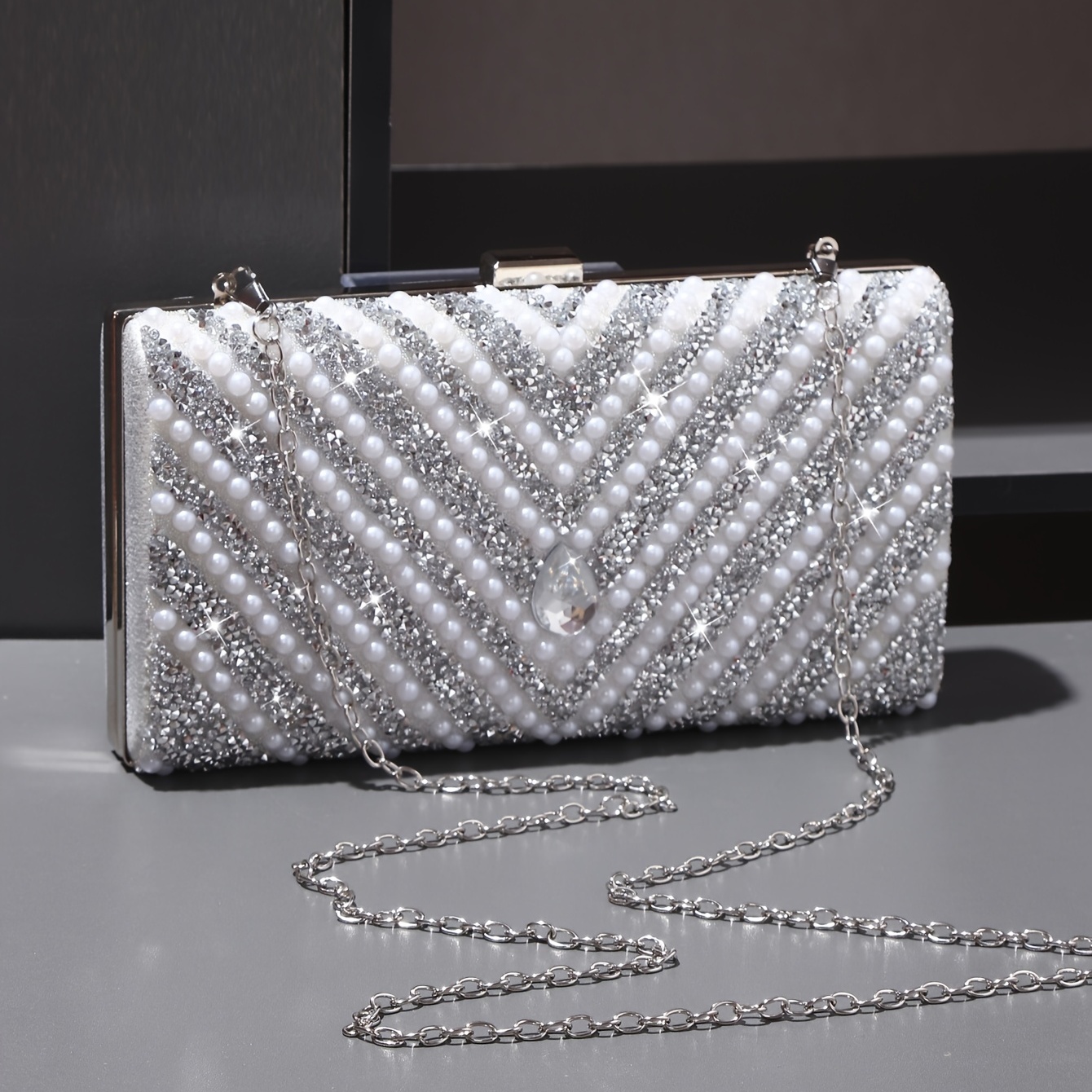 Diamond Clutch Purse And Handbag With Rhinestone Women's Party