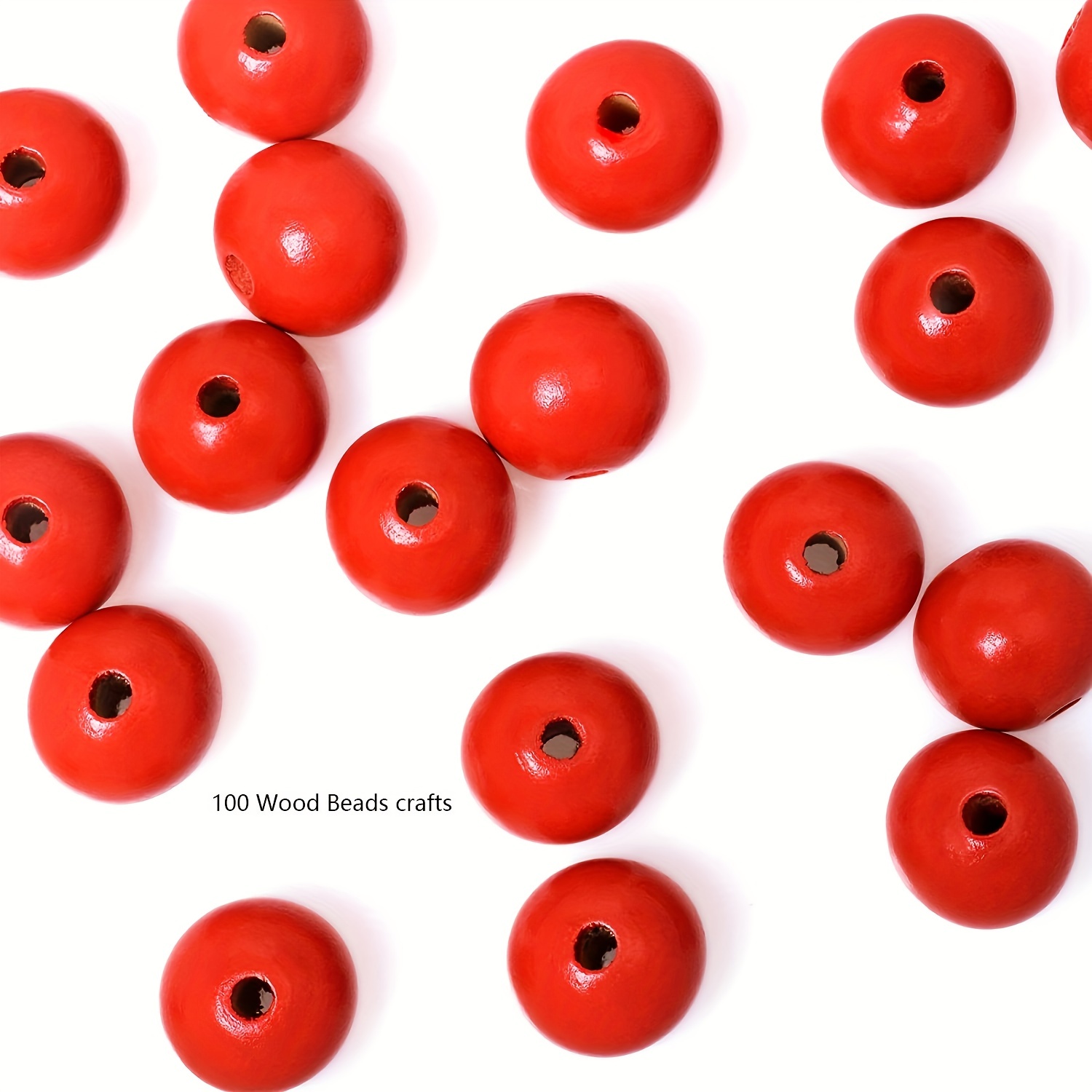 Red Wooden Beads Crafts Handmade Beads Hole Diameter For Diy - Temu