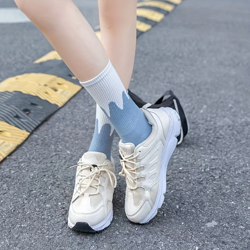 1 Pair Trendy Zipper Kpop Punk Solid Color Socks Casual Versatile Fall  Winter Warm Outdoor Sports Socks, 90 Days Buyer Protection