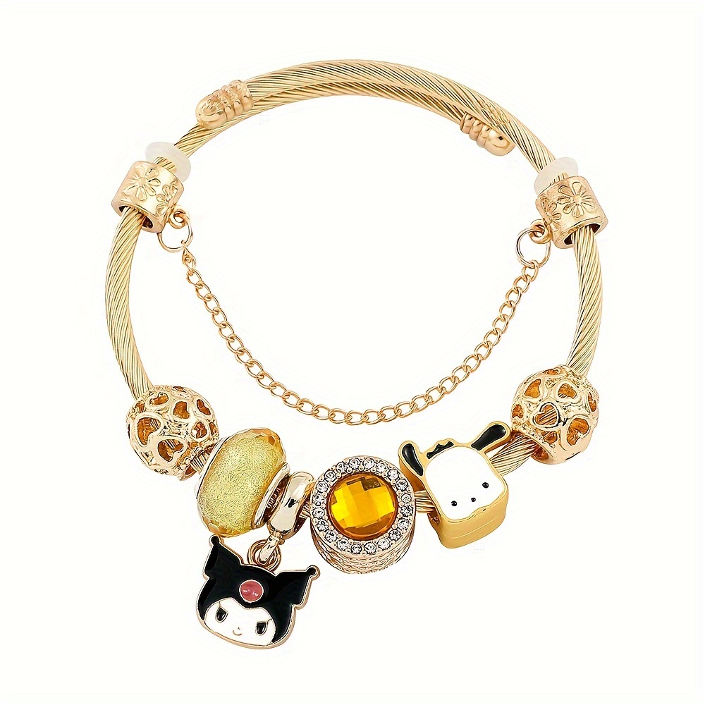 Sanrio Bracelet Charms Series Hello Kitty Kuromi Jewelry Adjustable Size  Female Ornaments Anime Accessories Student Girl Gift