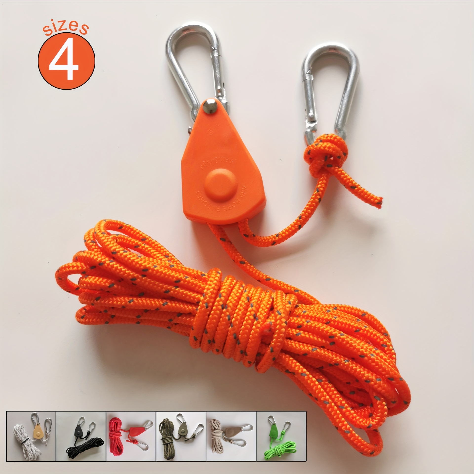 Heavy Duty Adjustable Wind Rope With Metal Pulley Reflective