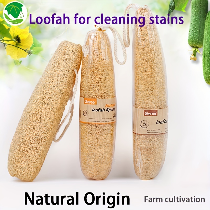 1pc, Loofah Dishwashing Sponge, Non-stick Oil Loofah Brush, Non-scratch Pot Scrub Brush, Loofah Kitchen Cleaning Scrub Sponge For Kitchen Stove Range Hood Pot Bottom Sink, Cleaning Supplies, Cleaning Tool, Back To School Supplies