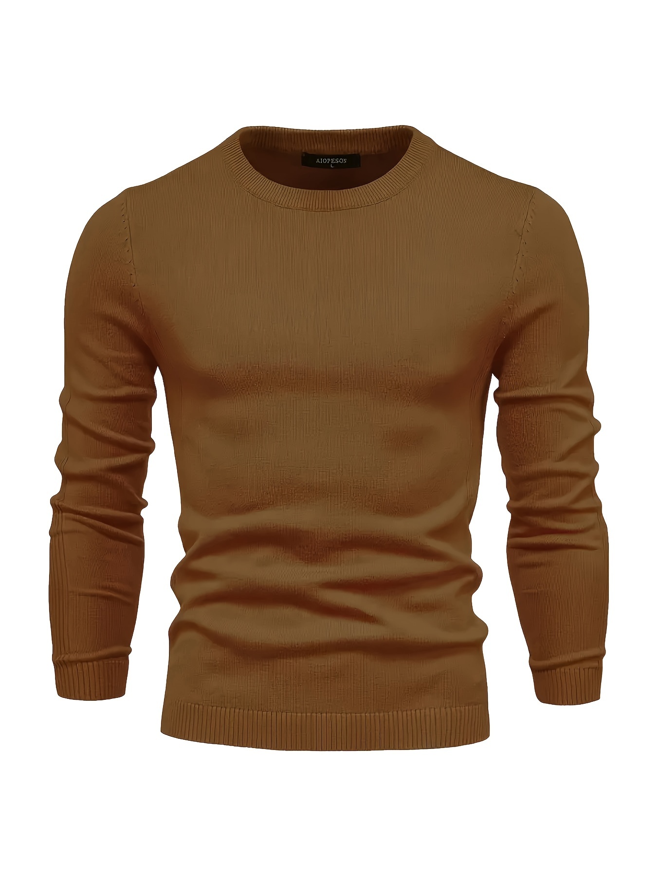 Suéter hombre Jersey Color sólido Jersey Suave Cálido Punto Top Invierno  Otoño