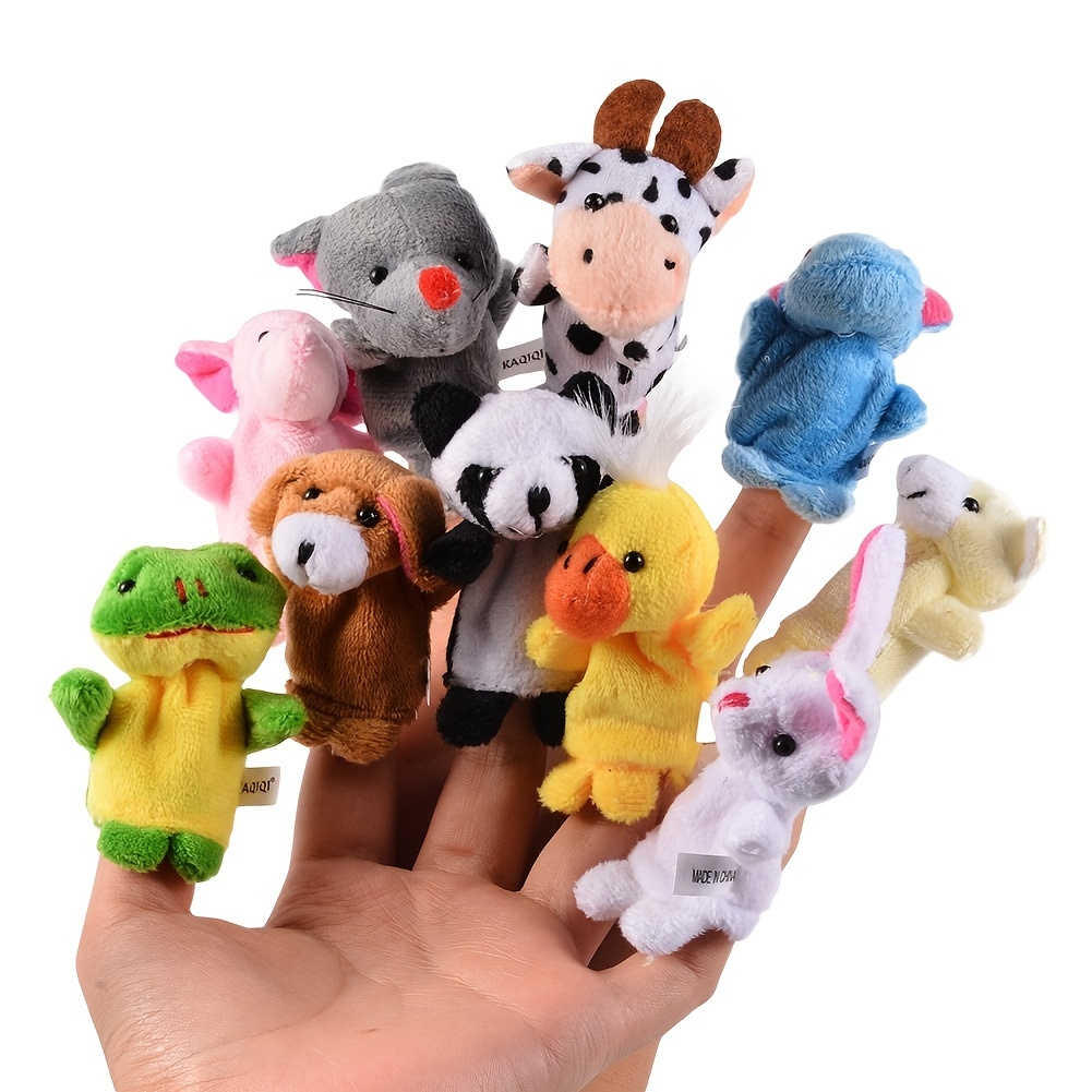 10pcs Soft Plush Animal Finger Puppet Set – Perfect for Story Time, Birthday & Christmas Gifts