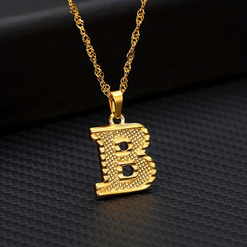 Golden Initial A Pendant Necklace Letter A Alphabets Charm