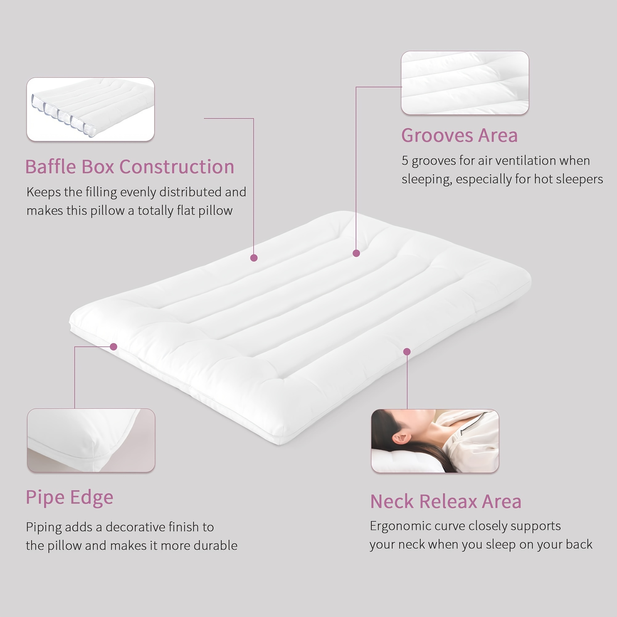 Thin pillow hotsell for stomach sleepers