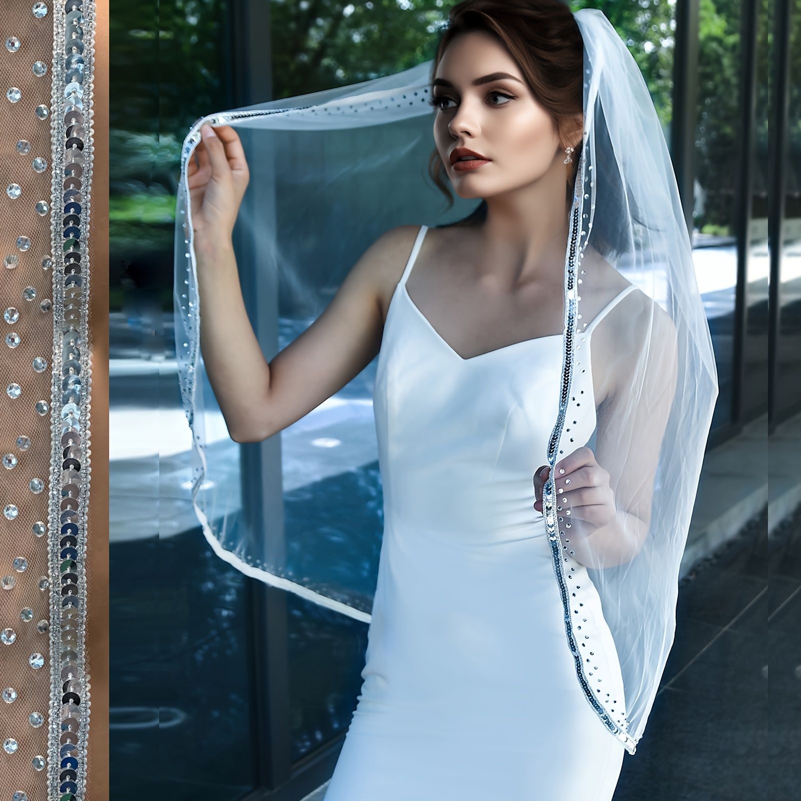 Floral Pearl Edge Veil – The Dress Bride