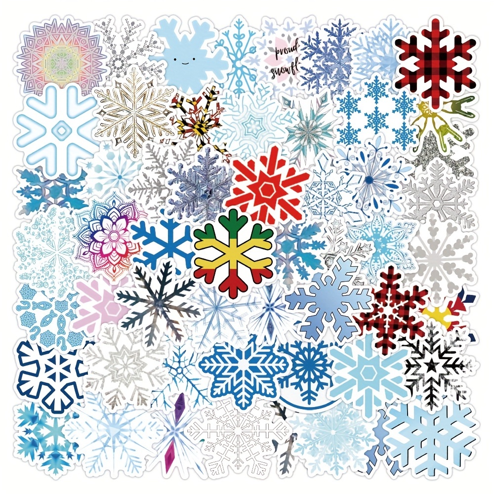 Cartoon Snowflake Stickers Perfect For Decorating Laptops - Temu