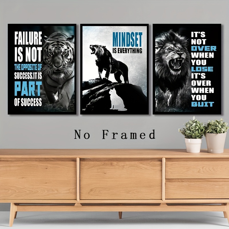 3pcs,Fish Inspirational Canvas Wall Art Print for Teen Boys