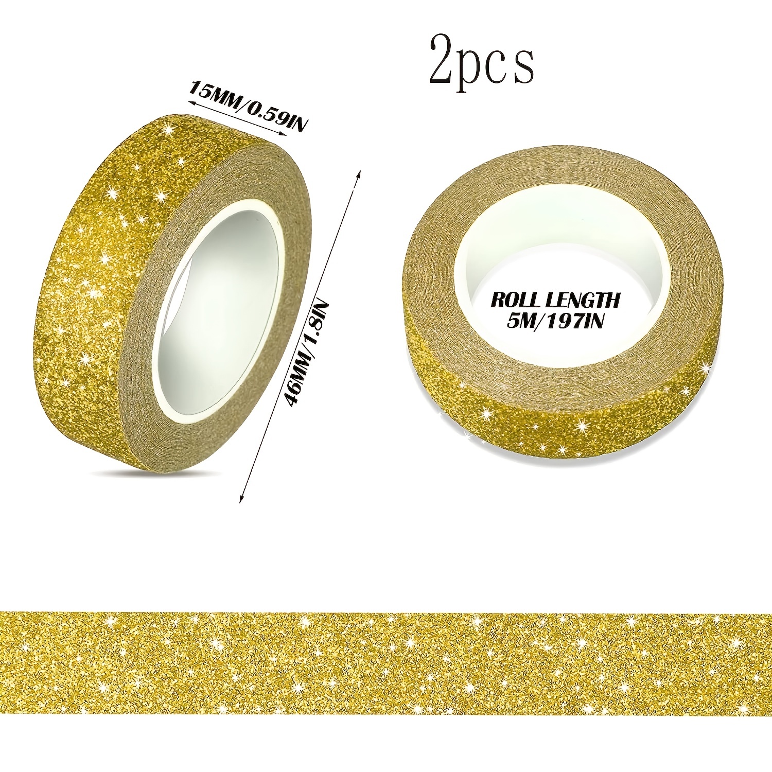 Golden Glitter Paper Tape Decoration Craft Self adhesive - Temu