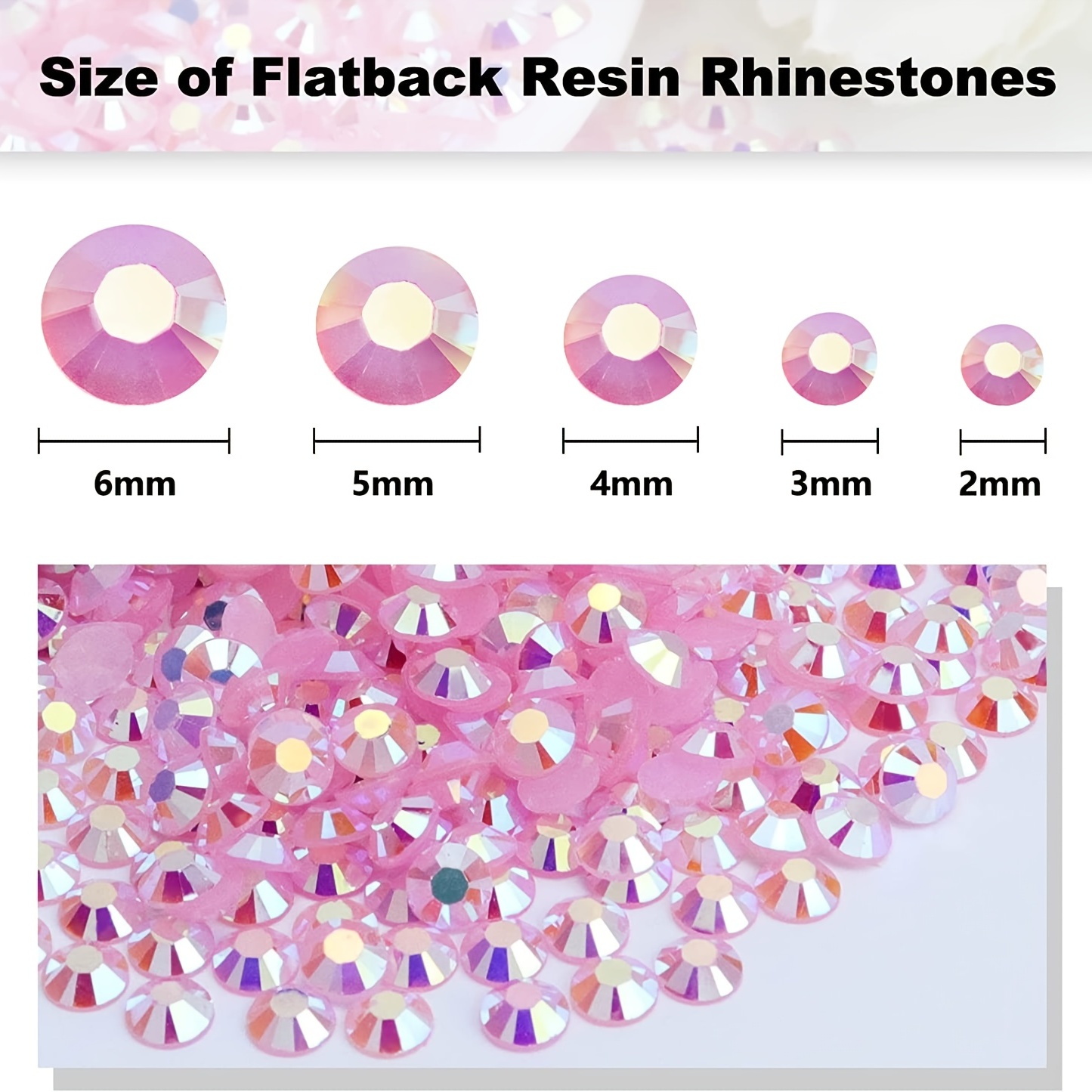 Light Pink Rhinestones - 3mm