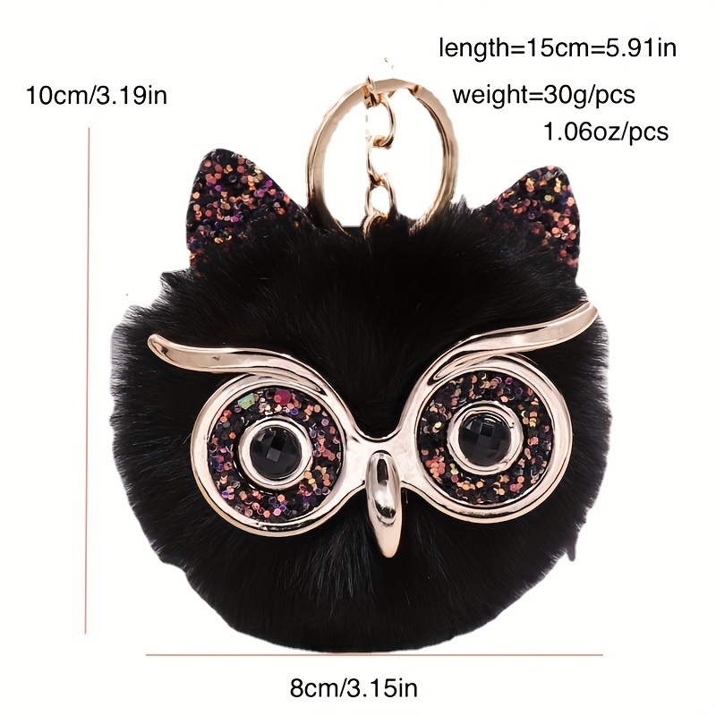 Black Owl Keychain