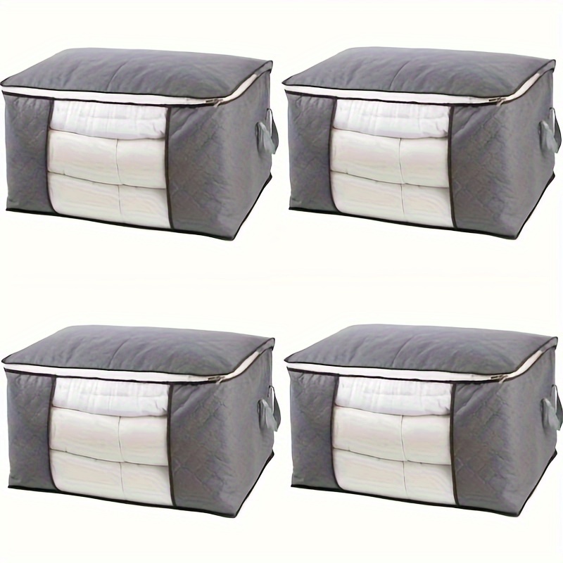 Large Capacity Clothes Storage Bag, 4Pack Closet Organizers for