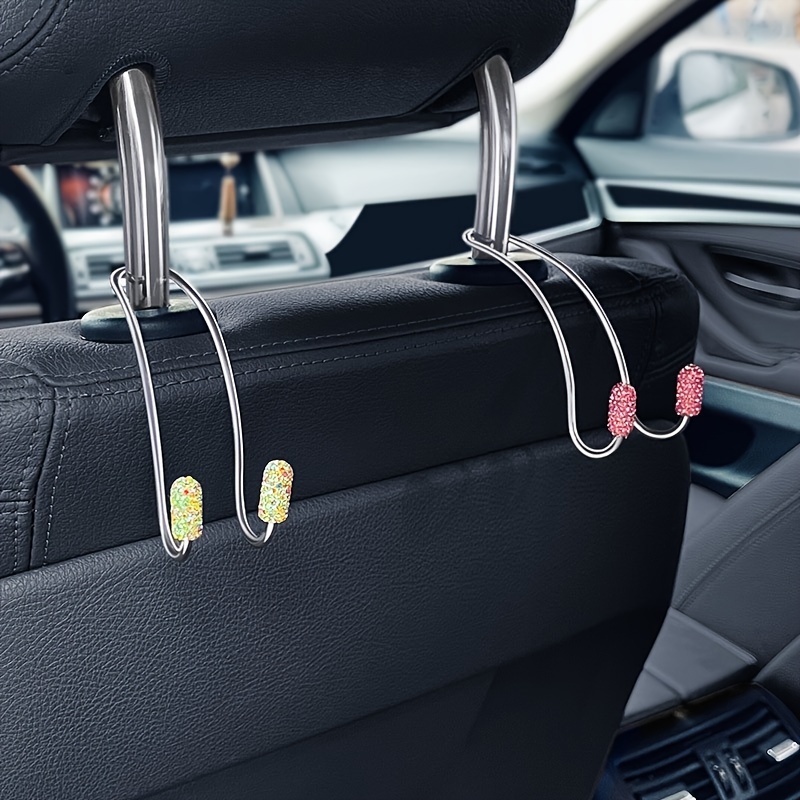 2pcs Bling Rhinestone Car Back Seat Headrest Hooks Suporte - Temu Portugal