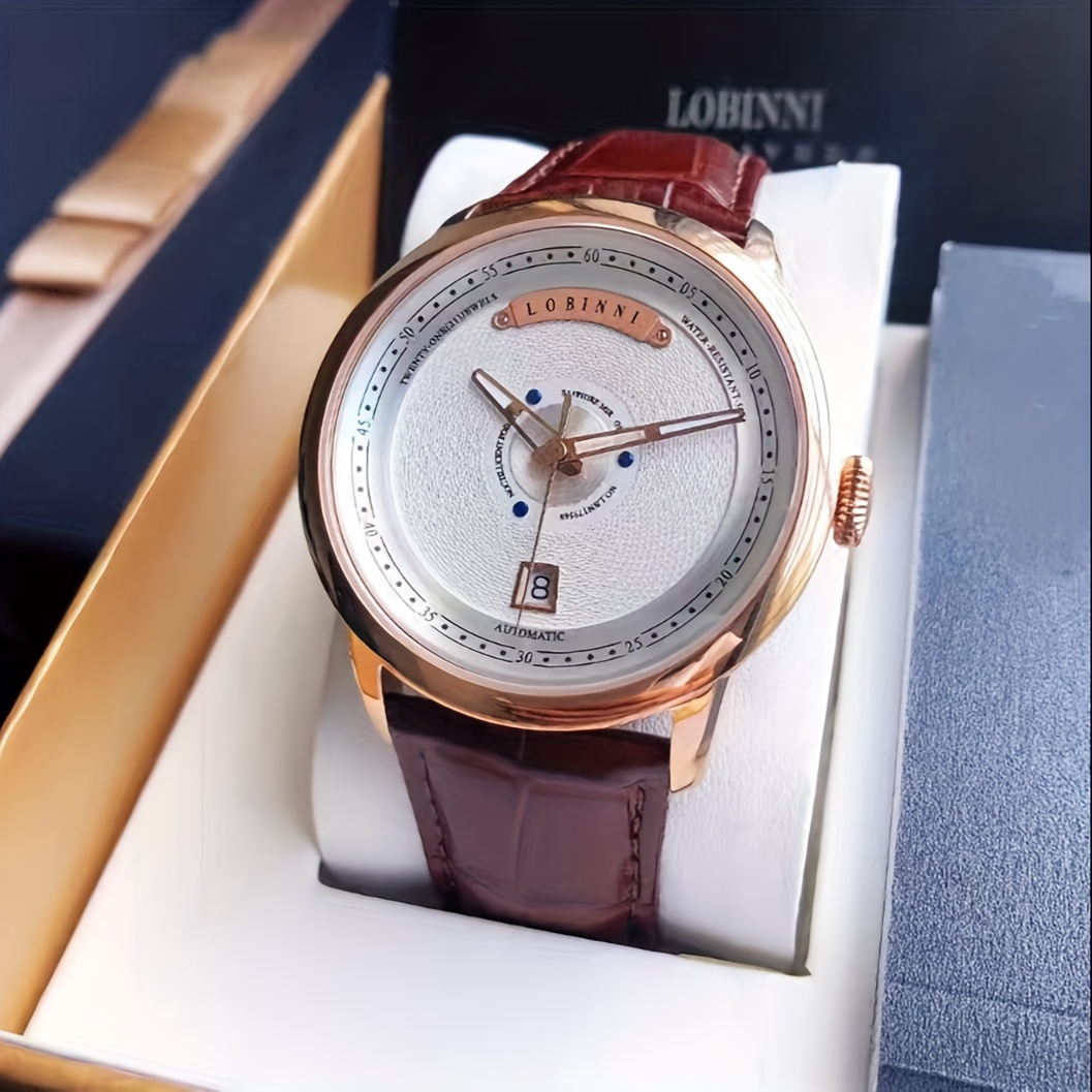 Lobinni Men's Watch Fully Automatic Mechanical Watch Large Dial Waterproof  Luminous Watch - Temu