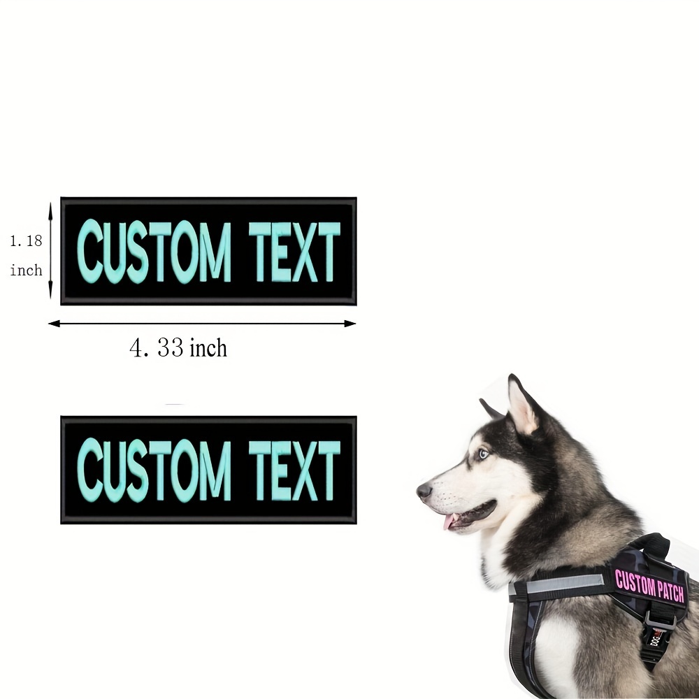 Etiqueta de Velcro personalizada para perro, correa de pecho para mascota,  parche grande, etiqueta de nombre, arnés