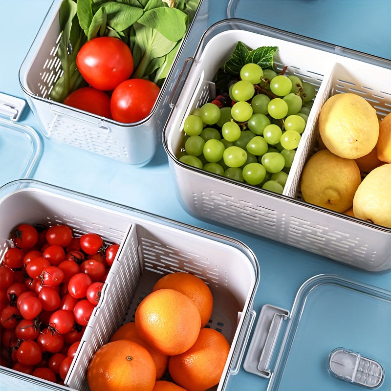 Fruit Vegetable Storage Fresh Keeper Partitioned Food Storage