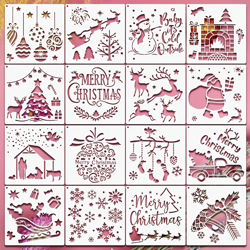 Christmas Stencils Reusable Holiday Xmas Drawing Stencil - Temu