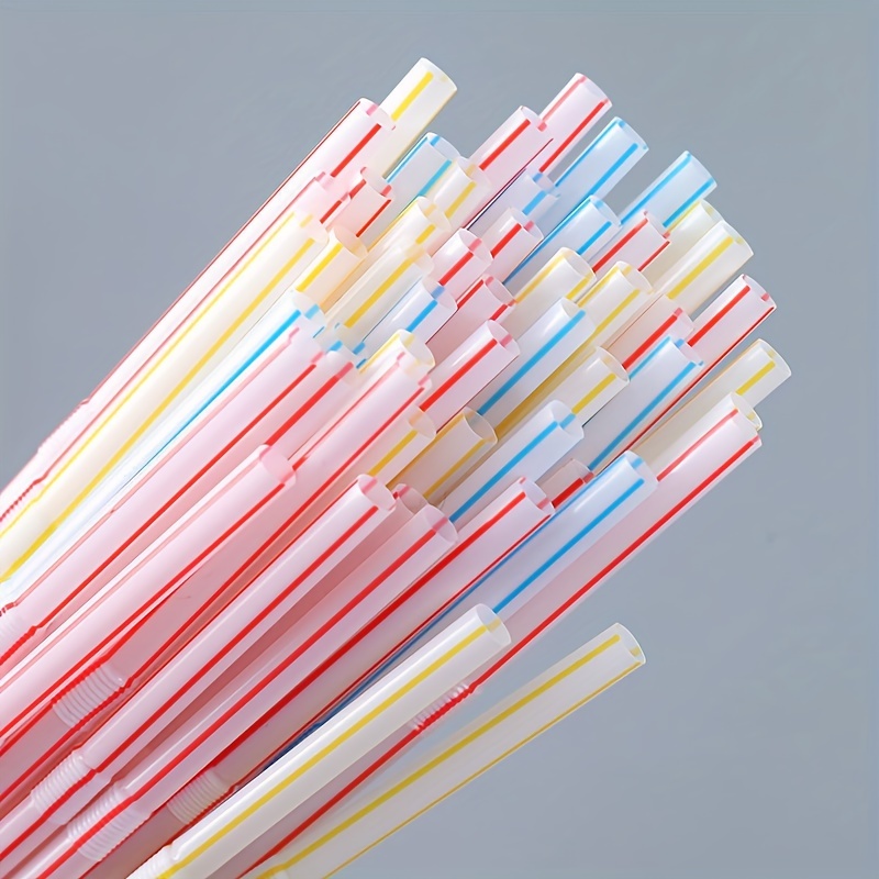 100PCS Colorful Drinking Straw Plastic Disposable Wide Straws for Milk Tea