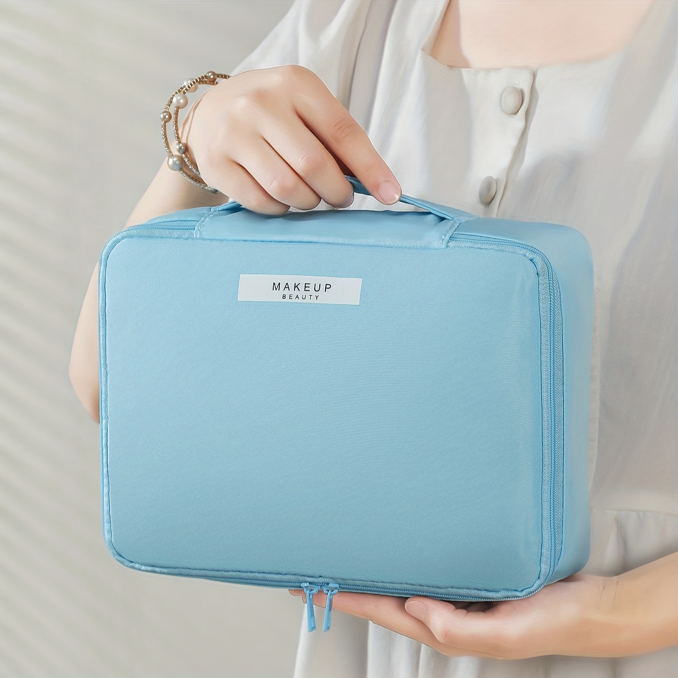 Travel Makeup Bag with Handle Large Capacity Organizer