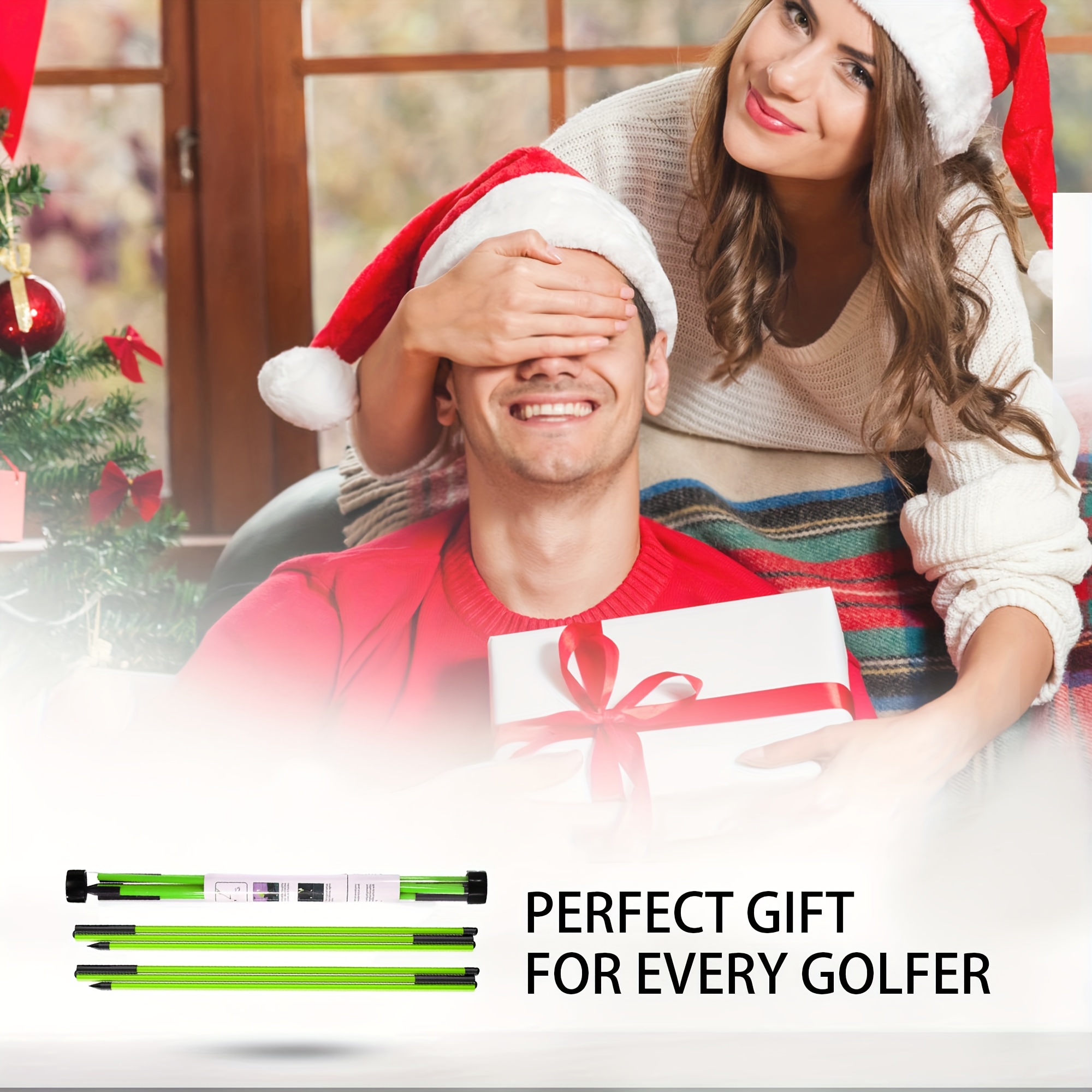 HUAEN Golf Alignment Stick, 2 Set Golf Alignment Rods, 48
