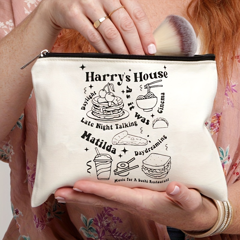 Harry's House Pattern Cosmetic Bag Fashion Canvas Travel - Temu