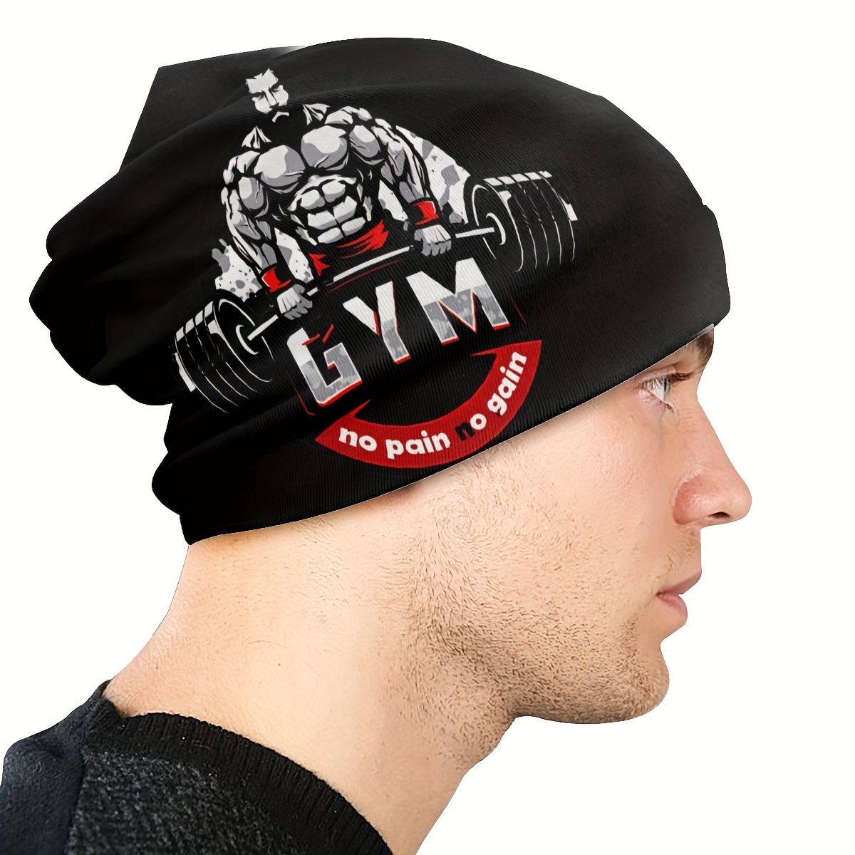 Sporty 1pc Bodybuilding Hat Men's Gym Beanies Thin Turban Bonnet Polyester Hats Hat,Beanie Hats Men,Temu